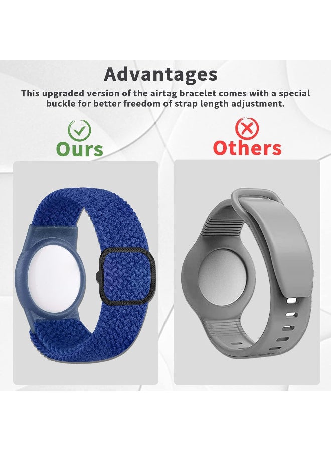 Ecosystem Bracelet Kids For AirTags Children's Waterproof, Anti-Lost & Anti-Scratch Protection Compatible with Airtags Bracelet for Kids, Nylon Strap Case Holder Case Toddler (blue) - Image 4